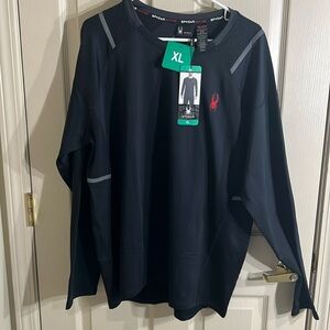 Spyder Mens XL Jersey top Black New with Tags  poly ester spandex